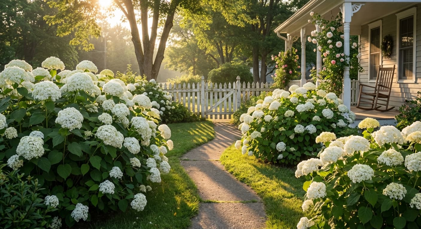 Un jardin fleuri et parfaitement entretenu devant une maison de charme