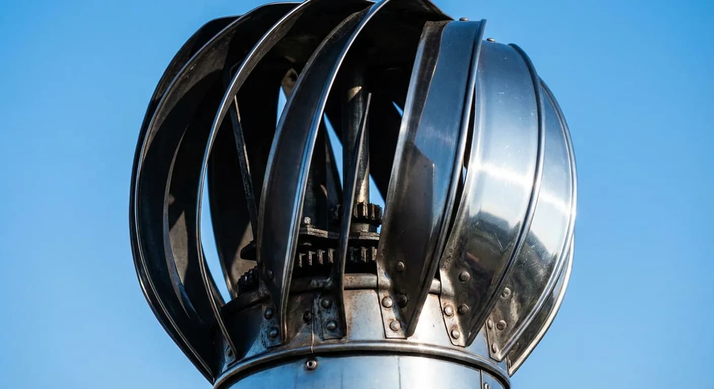 Détail d'un extracteur de fumée en acier inoxydable