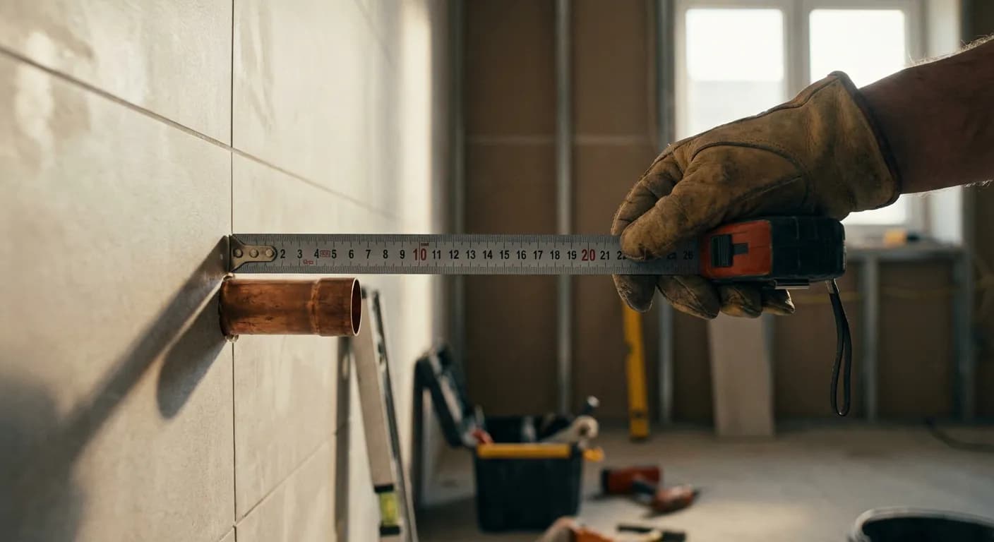 Mesure de la hauteur de l'évacuation pour une machine à laver