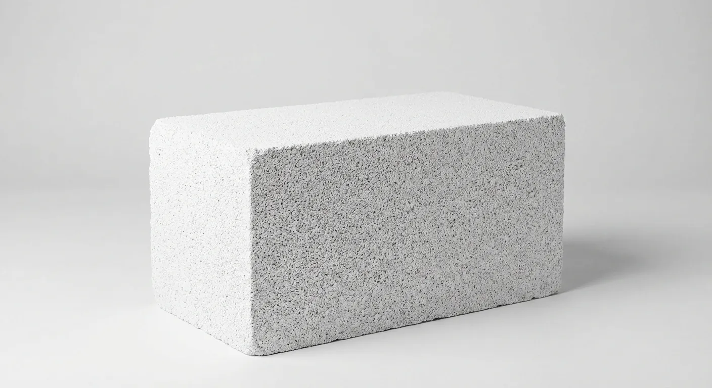 Gros plan sur un bloc de béton cellulaire pour construction de cheminée