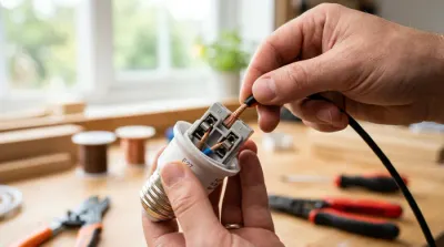 Gros plan sur le mécanisme de connexion d'une douille E27 sans vis