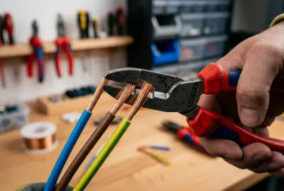 Préparation des fils électriques pour le raccordement d'un extracteur