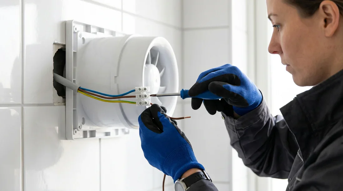 Branchement électrique de l'extracteur d'air Raccordement électrique sécurisé d'un ventilateur d'extraction