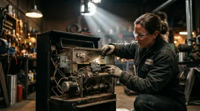 Gros plan sur le panneau de contrôle tactile d'un poêle Edilkamin