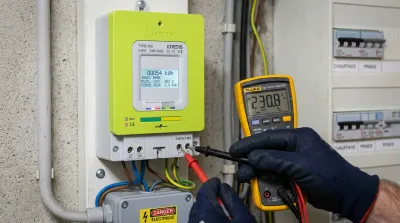 Diagnostic d'un dysfonctionnement du contact sec sur un compteur Linky avec un multimètre.