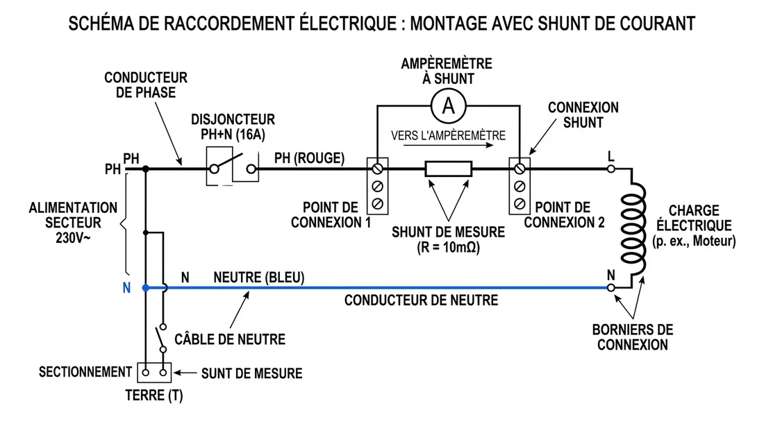Schéma de câblage pour pontage Schéma technique d'un pontage électrique