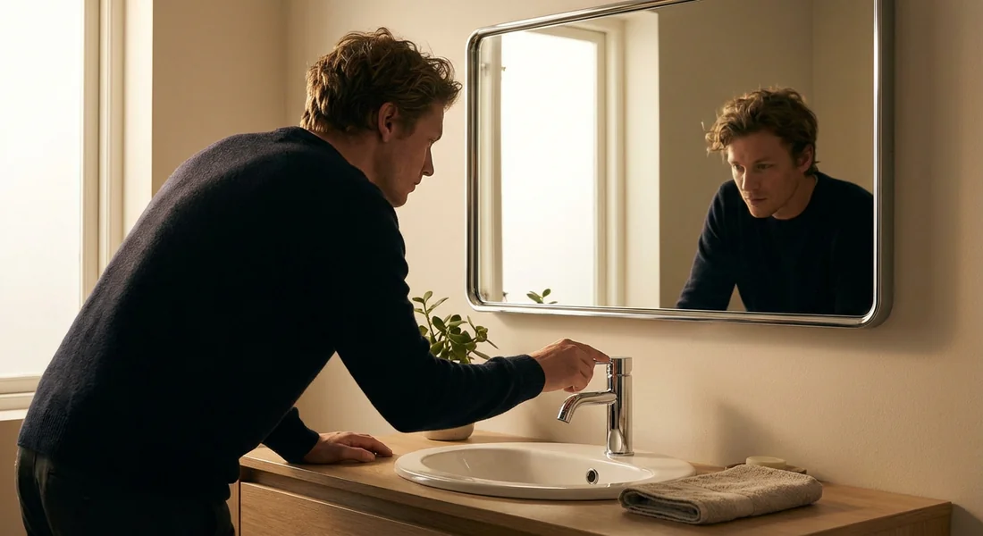 Distance entre le robinet et le bas du miroir de salle de bain