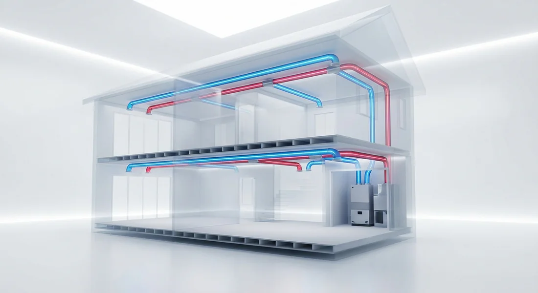 Schéma d'optimisation du réseau de gaines pour un flux d'air VMC maximal
