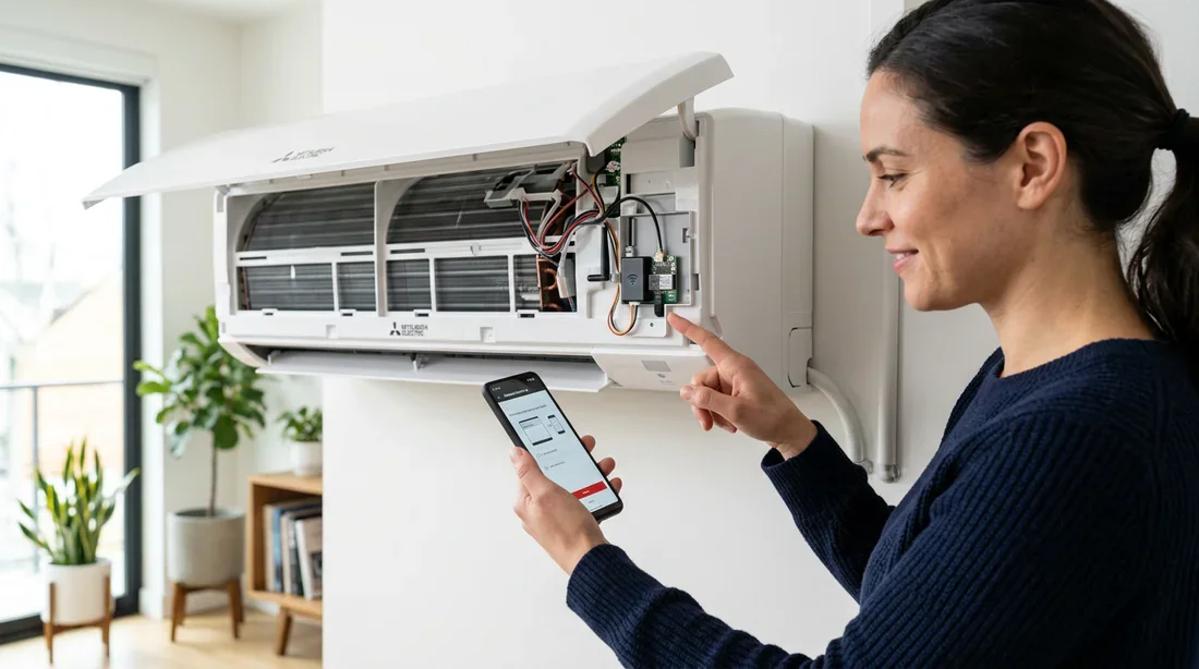 Installation et configuration de l'adaptateur Wi-Fi MELCloud sur un climatiseur