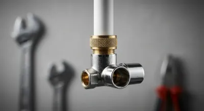 Gros plan d'un raccord de radiateur et d'un tube multicouche haute performance