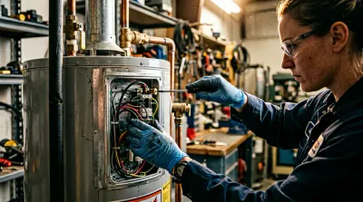 Gros plan sur une commande de chauffe-eau