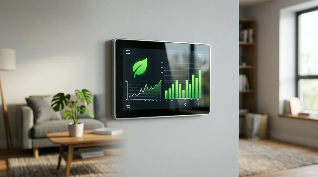 Efficacité énergétique et consommation d'une climatisation Commande murale de climatisation intelligente affichant le mode éco-énergétique