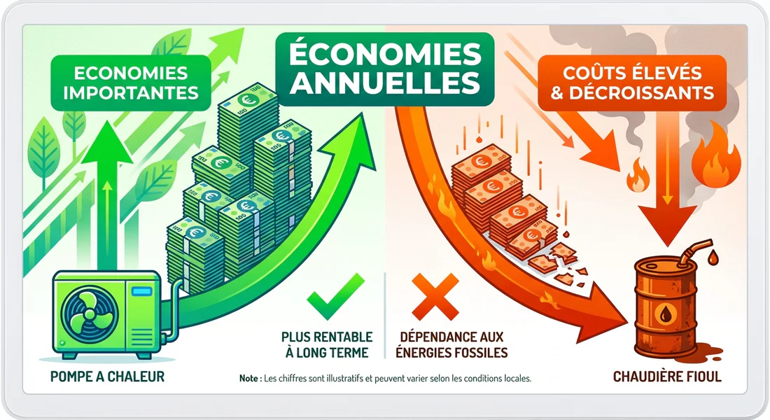 Économies financières avec une PAC Comparaison des coûts de chauffage et économies réalisées