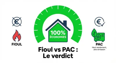 Infographie économies pompe à chaleur vs fioul