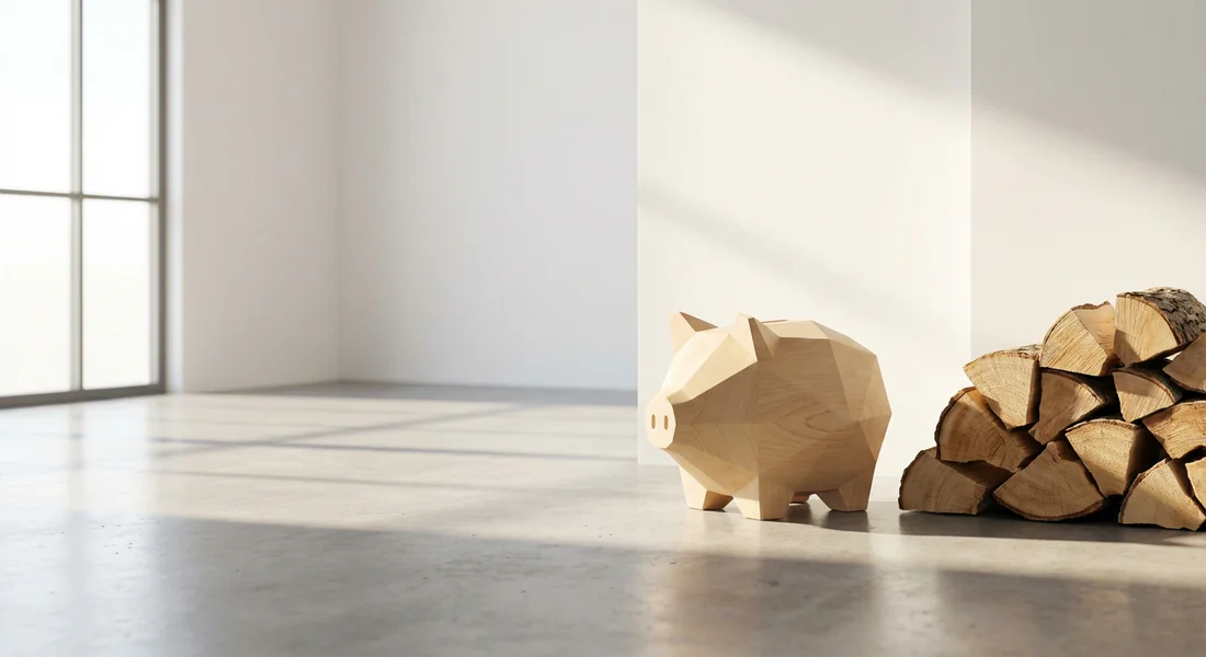 Illustration des économies d'énergie réalisées avec un poêle à bois performant.