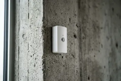 Gros plan sur un capteur de mouvement design installé sur un mur