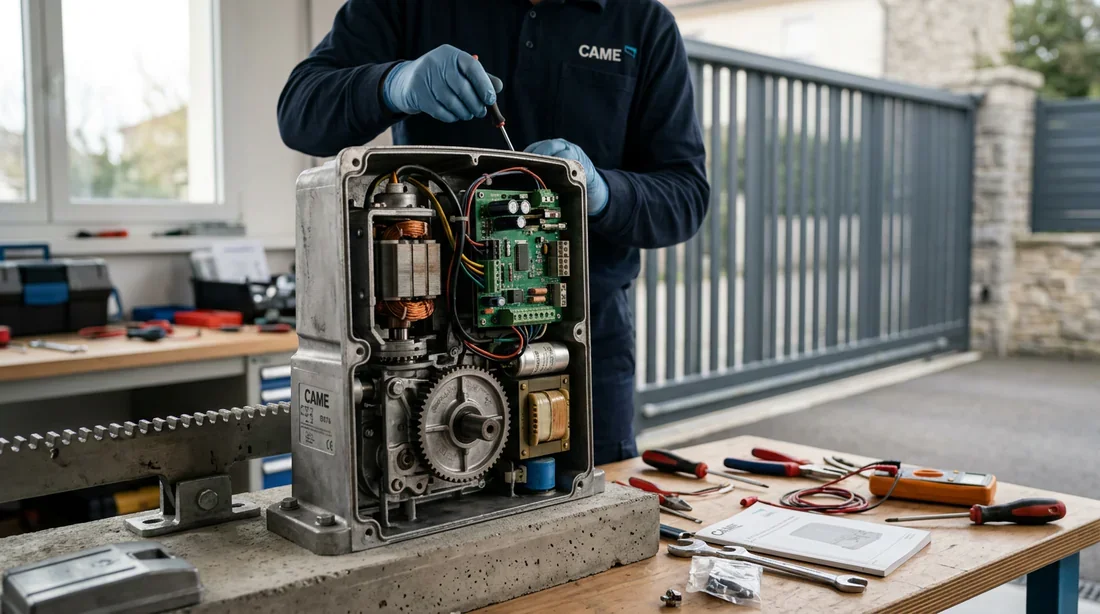 Moteur de portail coulissant CAME BX74 ouvert