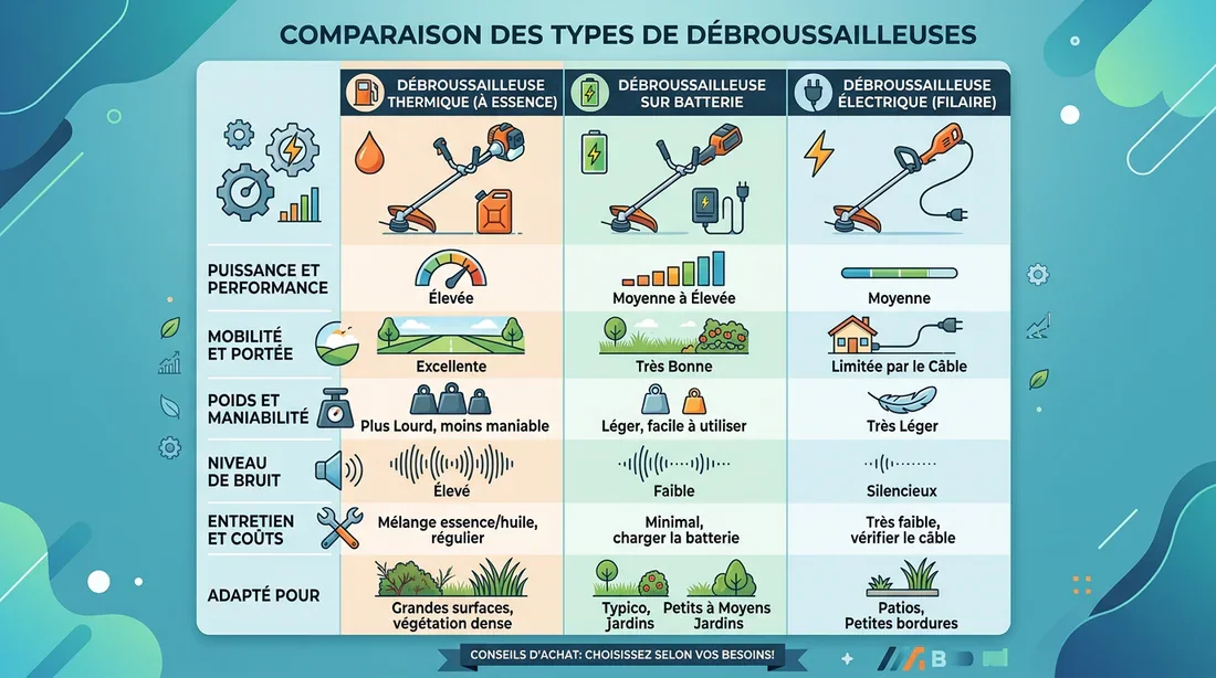 Tableau comparatif des performances de la débroussailleuse ECHO