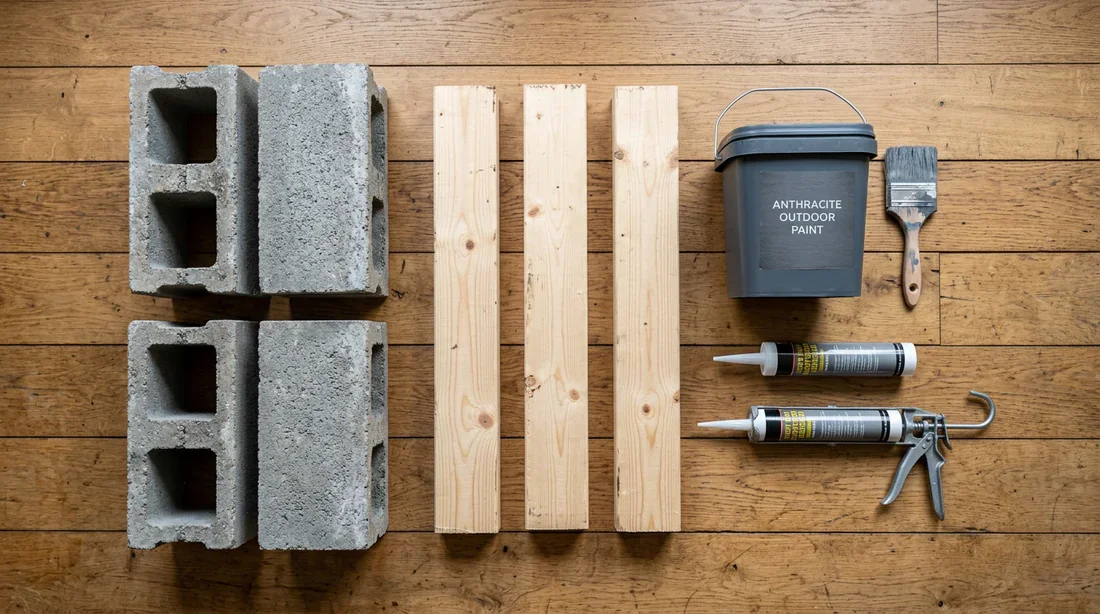 Matériel et outils nécessaires pour fabriquer un banc en parpaing