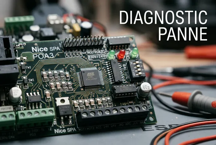 Diagnostic de panne sur carte électronique Nice POA3