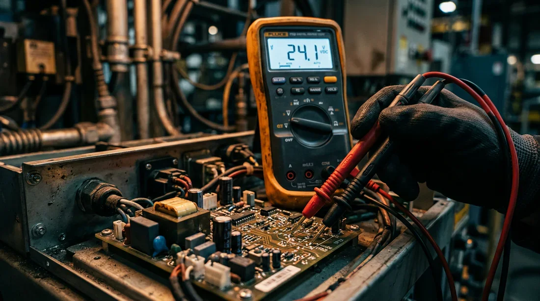 Test tension alimentation portail Utilisation d'un multimètre pour tester l'alimentation d'un portail