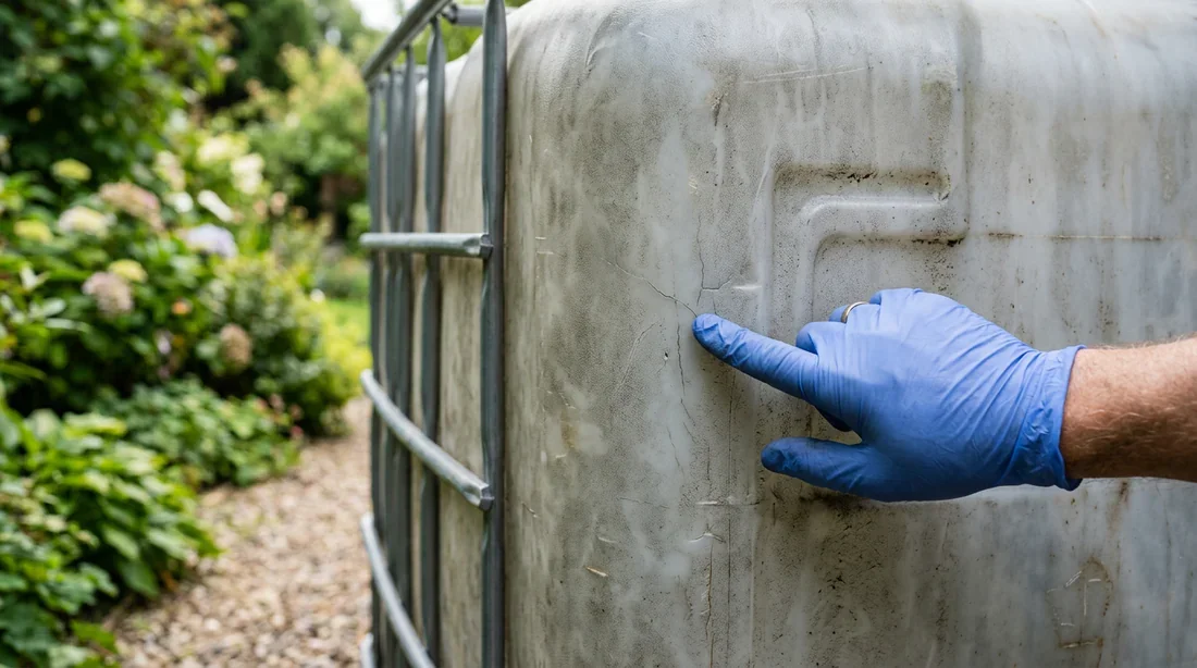 Inspection d'une cuve IBC pour trouver des fissures