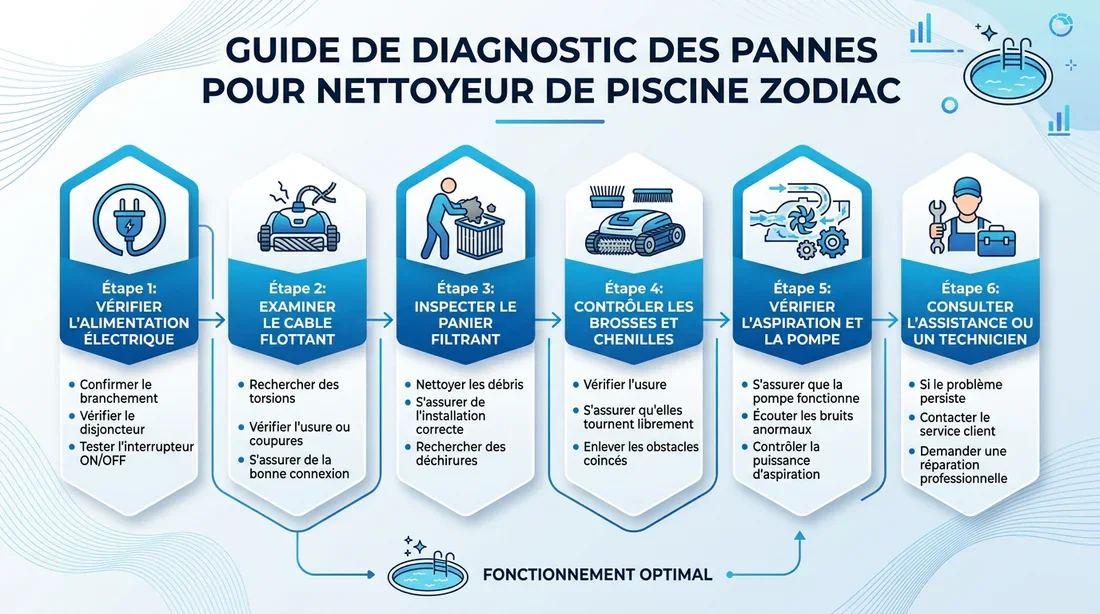 Diagnostic de panne Zodiac RC 4400 Schéma de diagnostic des pannes du robot Zodiac RC 4400
