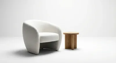 Fauteuil blanc et table en bois minimaliste pour un style cocooning