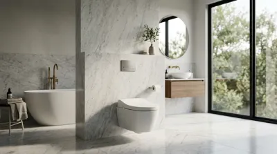 Gros plan technique sur le serrage d'une fixation de WC