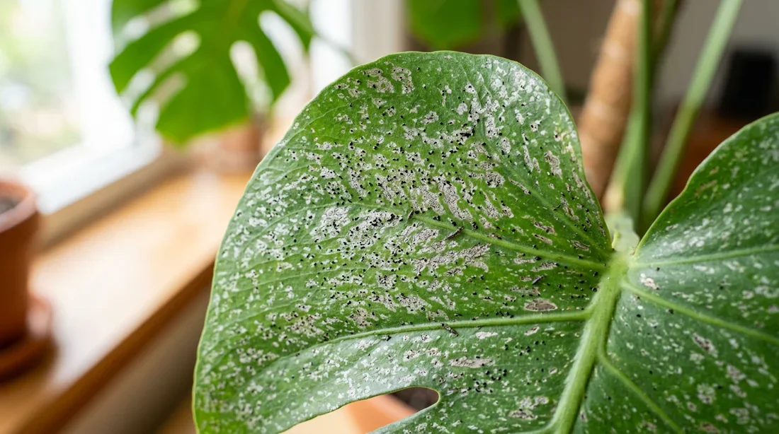 Identification des dégâts de thrips Dégâts causés par les thrips sur une feuille