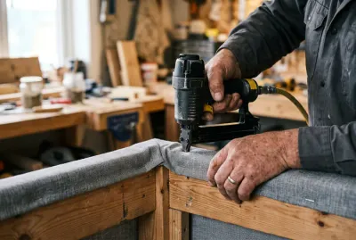 Bricoleur fabriquant un sommier tapissier