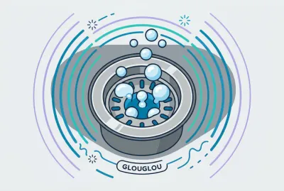 Illustration symbolisant le bruit de glouglou dans l'évier
