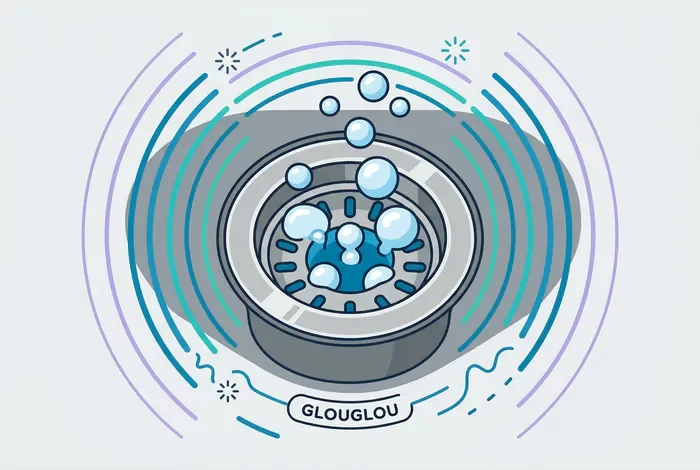 Illustration symbolisant le bruit de glouglou dans l'évier