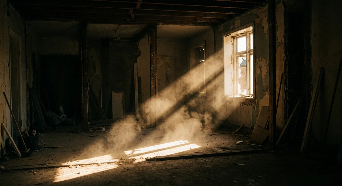 Danger des fibres d'amiante volatiles Poussières en suspension lors d'une rénovation de sol