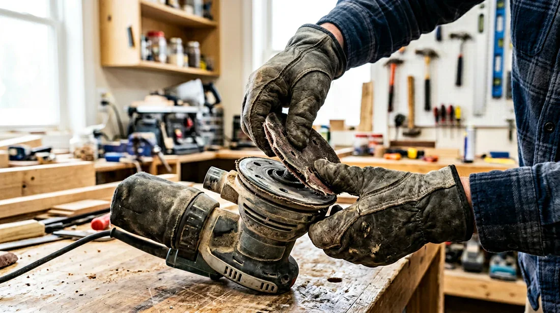 Démontage du plateau de ponçage Étape de démontage d'un plateau de ponceuse usé