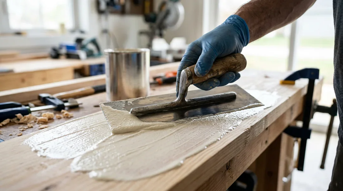 Application du primaire d'accrochage sur support bois