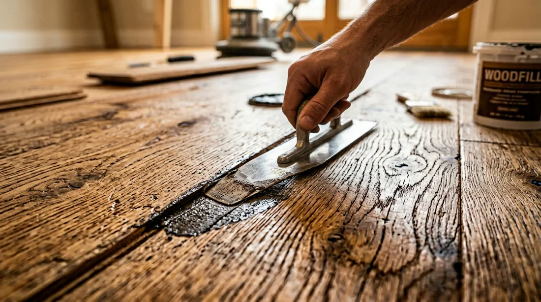 Vue panoramique d'un parquet en bois luxueux sous une lumière naturelle matinale