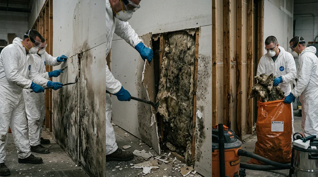 Rénovation et retrait de plaques de plâtre moisies