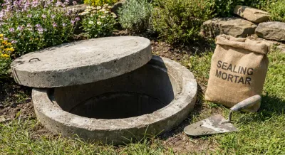 Miniature montrant un regard béton et le matériel d'étanchéité.
