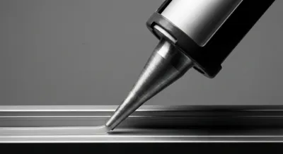 Gros plan iconique sur l'application d'un joint d'étanchéité de haute précision