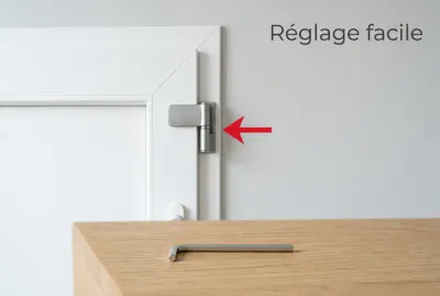 Image illustrant le réglage facile d'une porte en PVC