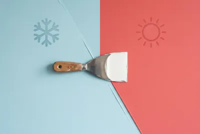 Comparaison visuelle des températures pour l'application d'enduit